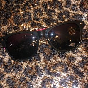 {???} Bright Pink Zebra Black Wayfarer Sunglasses